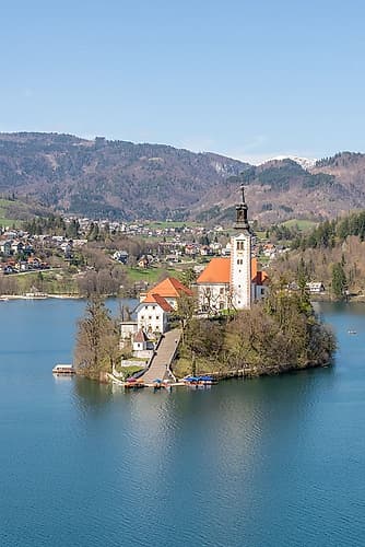 Bled Island Elevated View Art Print