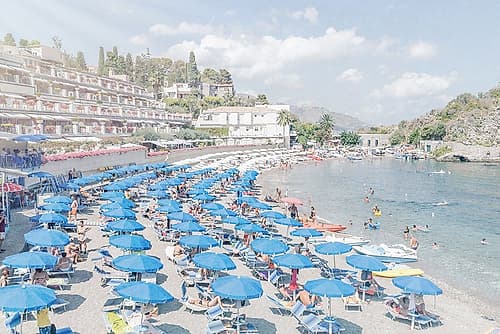 Mazzaro Beach Near Taormina Plage reproduction