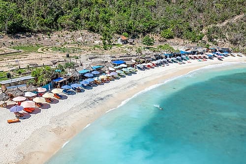 Tropical Crescent Beach Plage reproduction