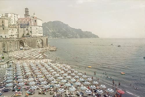 Amalfi Coast Cliffside Beach I Art Print