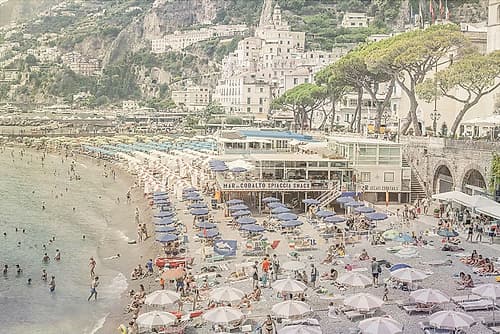 Amalfi Coast Cliffside Beach II Art Print by Richard Silver