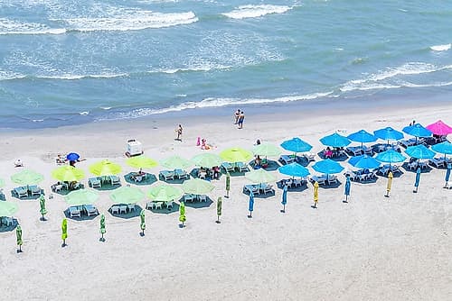 Atlantic Beach Colorful Umbrellas Art Print