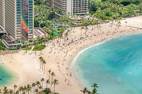 Waikiki Beach Honolulu Plage reproduction