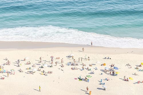 Wide Sandy Beach Aerial Plage reproduction