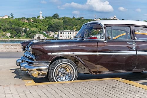 Vintage Car on the Havana Malecon Art Print