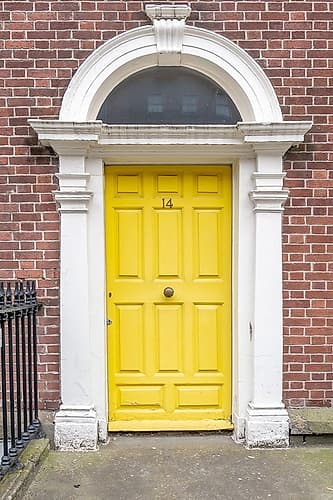 Yellow Georgian Door Brick Facade Art Print by Richard Silver