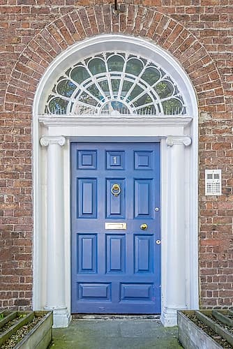 Blue Georgian Door Ornate Fanlight Art Print
