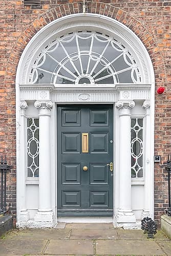 Dark Green Georgian Door Sidelights Art Print