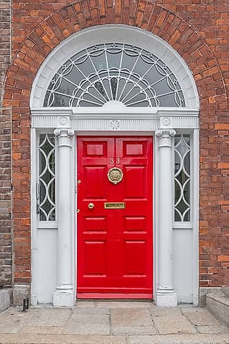 Red Georgian Door Brick Facade I Art Print