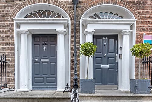 Twin Navy Georgian Doors I Art Print by Richard Silver