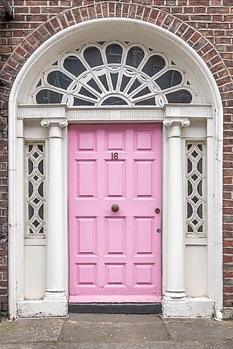 Pink Georgian Door Numbered 18 Art Print