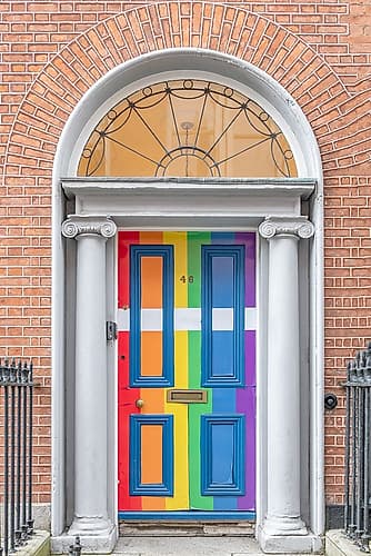 Rainbow Painted Dublin Door Art Print