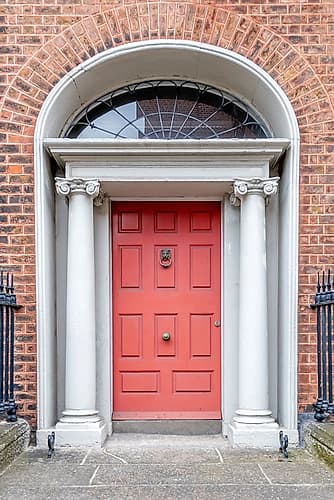 Coral Georgian Door Brick Facade Art Print