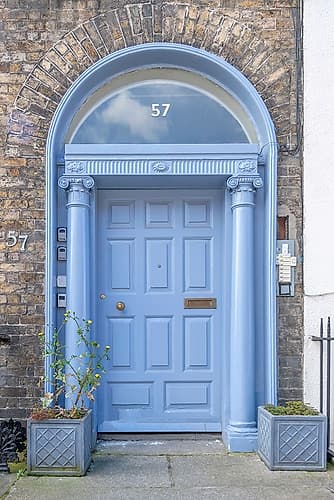 Powder Blue Georgian Door Numbered 57 Art Print