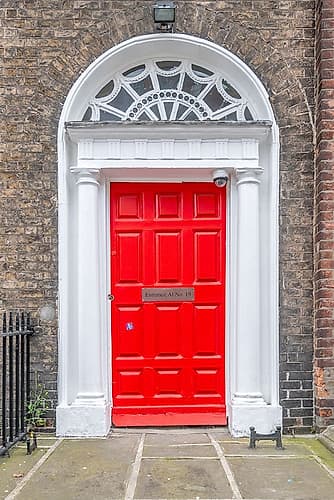 Red Georgian Door Sunburst Fanlight Art Print