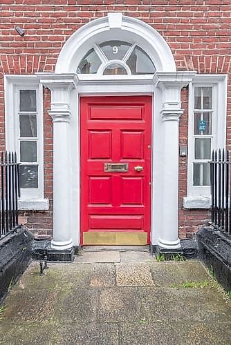 Red Georgian Door Side Windows Art Print