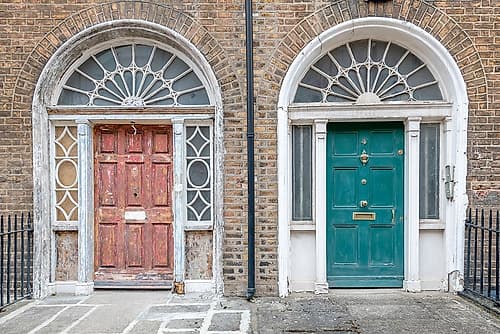 Weathered Rose and Teal Doors Art Print by Richard Silver