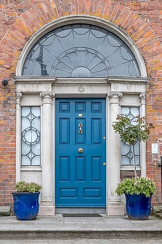Teal Georgian Door Blue Planters Art Print