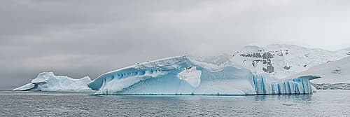 Panoramic Blue Striated Iceberg Art Print