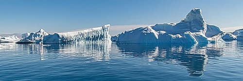 Panoramic Iceberg Field Reflections Art Print
