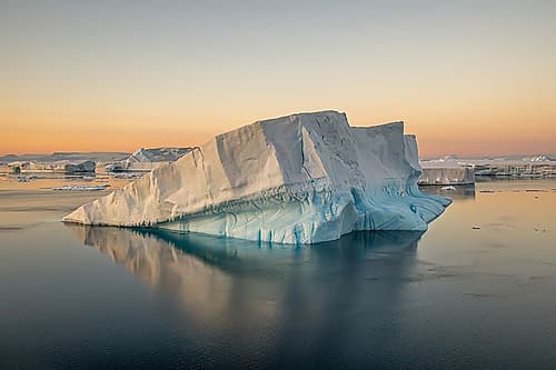 Sunset Tabular Iceberg Reflection Art Print