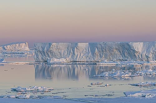 Panoramic Tabular Iceberg Wall at Dusk Art Print