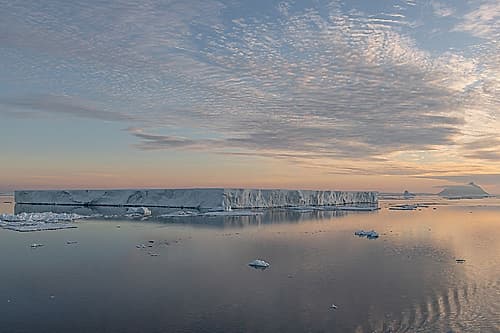 Golden Hour Iceberg Wide Sky Art Print