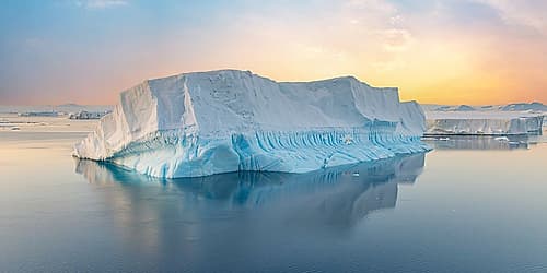 Sunrise Draped Texture Iceberg Art Print