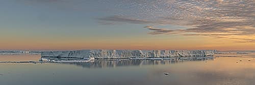 Panoramic Iceberg Field at Dusk Art Print
