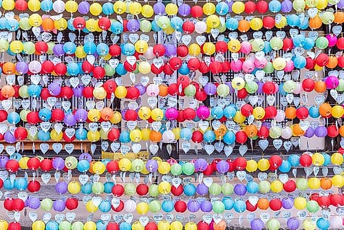 Korean Temple Lantern Wall I Art Print by Richard Silver