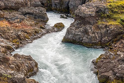 Turquoise River Canyon Iceland Art Print