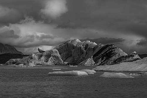 Jokulsarlon Lagoon Black and White I Art Print