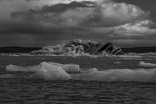 Jokulsarlon Lagoon Black and White II Art Print