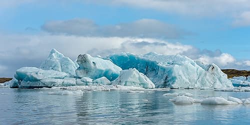 Jokulsarlon Lagoon Blue Iceberg Cluster Art Print