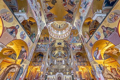 Podgorica Cathedral Frescoed Interior I Art Print by Richard Silver