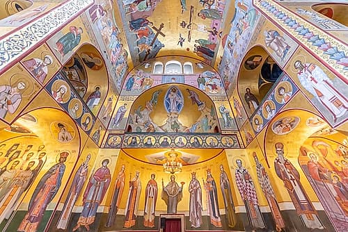 Podgorica Cathedral Frescoed Apse Art Print by Richard Silver