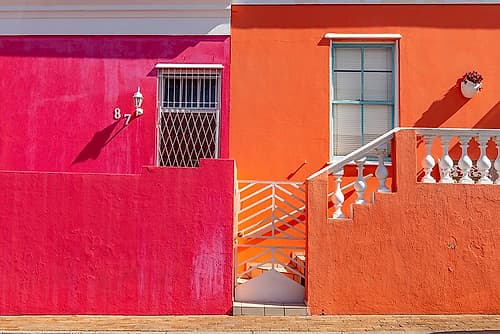 Bo-Kaap Cape Town Pink and Orange Houses Art Print