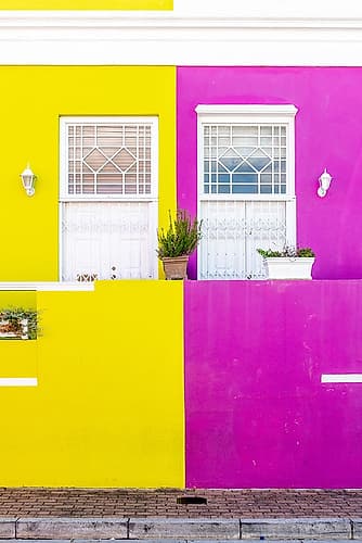 Bo-Kaap Cape Town Yellow and Magenta Houses Art Print