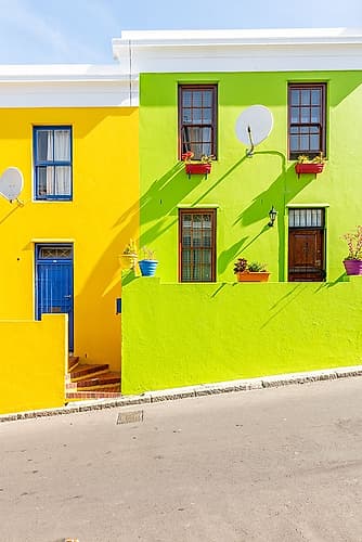 Bo-Kaap Cape Town Yellow and Green Houses Art Print