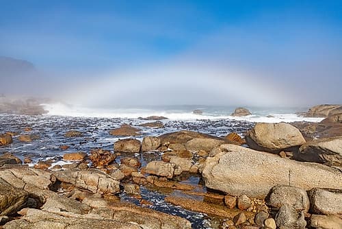 Cape Town Rocky Coast Fogbow I Art Print
