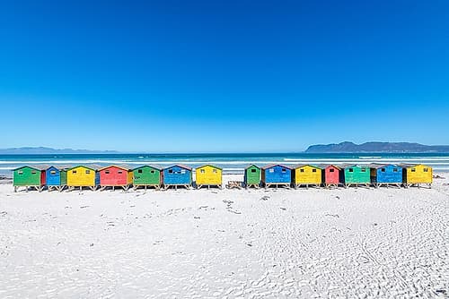 Muizenberg Beach Huts Cape Town I Art Print