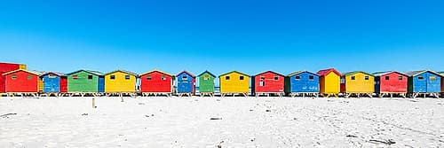 Muizenberg Beach Huts Cape Town Panorama Art Print