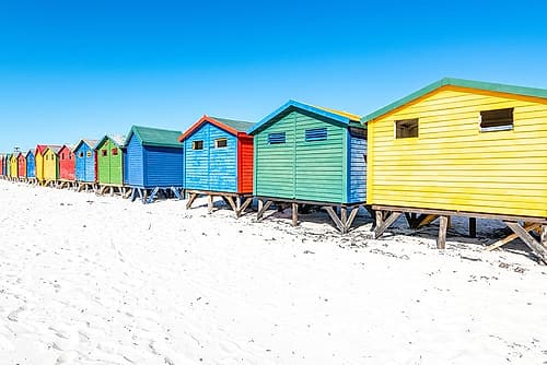 Muizenberg Beach Huts Cape Town Close View Art Print