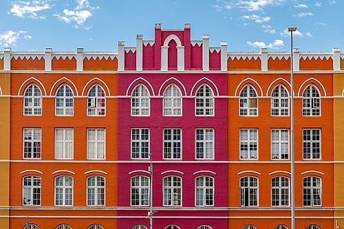 Colorful Castellated Building Cape Town Art Print