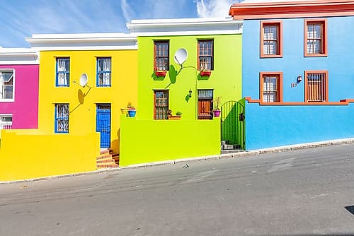 Bo-Kaap Cape Town Row of Houses on Slope Art Print