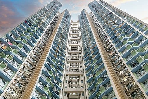 Hong Kong Towers Looking Up Art Print by Richard Silver