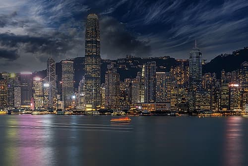 Hong Kong Skyline at Night I Art Print