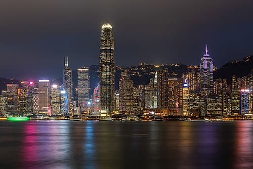 Hong Kong Skyline at Night II Art Print