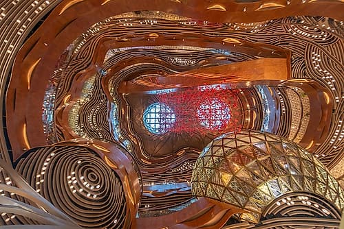 Hong Kong Ornate Gold Atrium Interior Doré reproduction