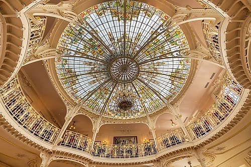 Nice French Riviera Belle Epoque Stained Glass Dome Art Print